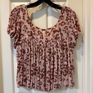 Free people cheetah print blouse